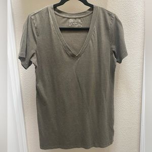 Decree, Women’s, Juniors, T-Shirt, V-Neck, Short Sleeve, Olive Green, Size L